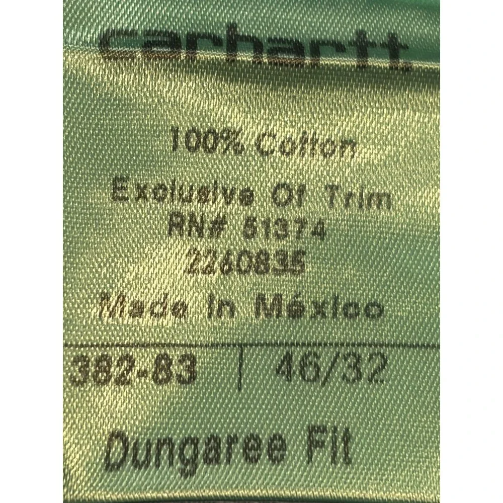 Carhartt Dungaree Fit Jeans Men's 46x32 Blue Dark Wash Work wear, Comfort